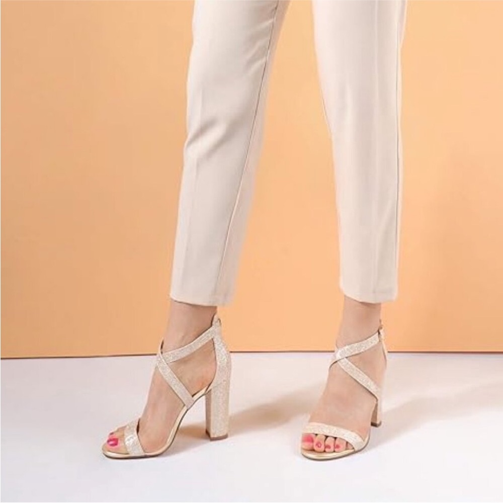 IDIFU Glittering Gold Strappy Heels